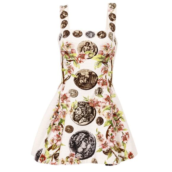Dolce & Gabbana Dresses & Skirts - RARE Special Edition Dolce & Gabbana Cameo Coin Floral Mini Dress 40IT/S